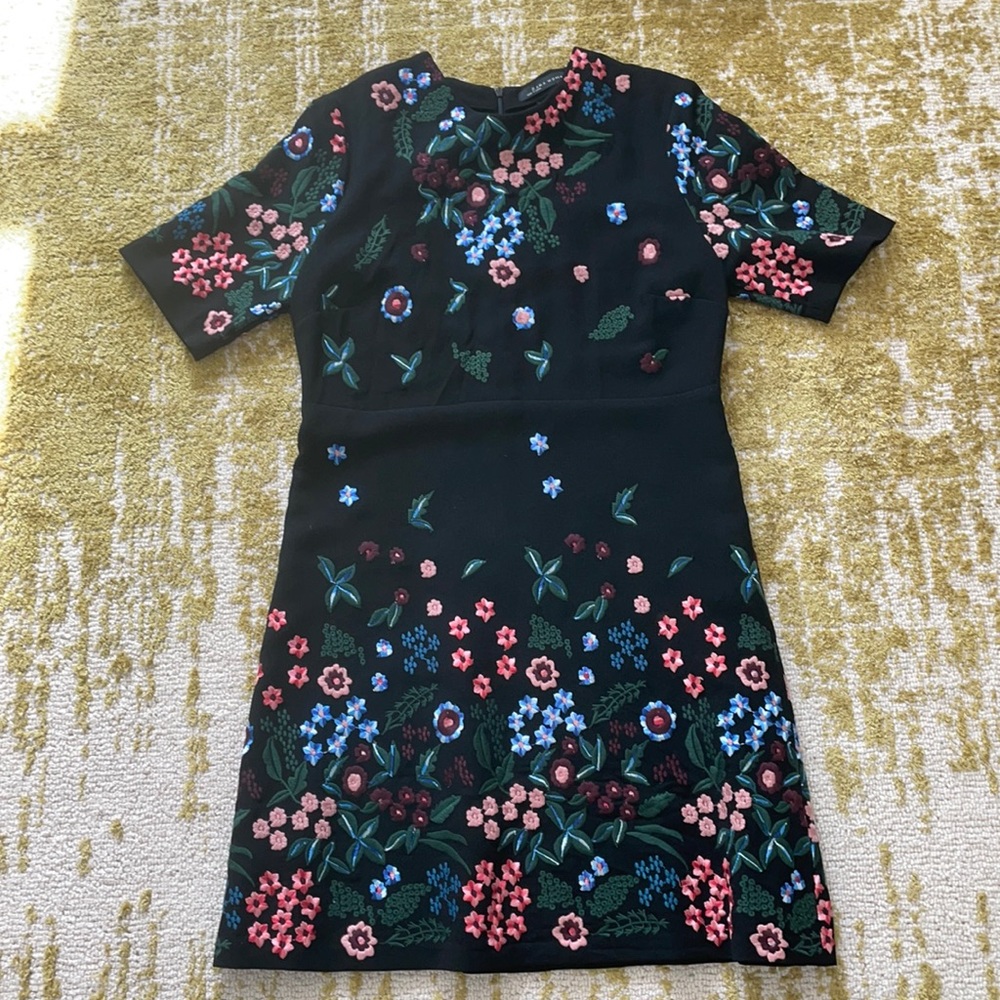 Zara embroidered mini dress